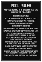 Pool Rules Sign