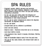 Prince Williams & Virginia Beach Spa Rules Sign