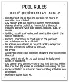 Rhode Island Pool Rules Sign