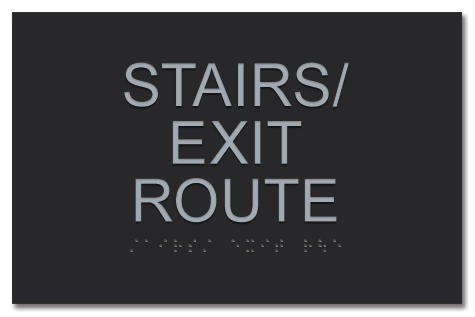 "Stairs/Exit Route" Egress Sign - CA Compliant