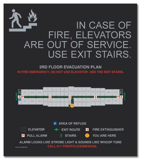 Standard Elevator Evacuation Plans - CA Compliant