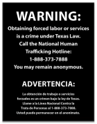 Texas Bilingual Human Trafficking Notice - Acrylic