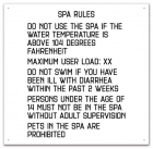 Texas Spa Rules Pool Sign