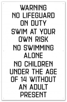 Virginia No Lifeguard Sign