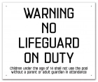 Warning No Lifeguard on Duty Sign