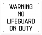 Washington DC No Lifeguard Pool Sign
