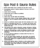 Washington DC Spa & Sauna Rules Sign