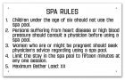 Washington Spa Rules Sign