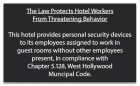 West Hollywood CA Housekeeper Protection Notice - Acrylic - 4 Pk