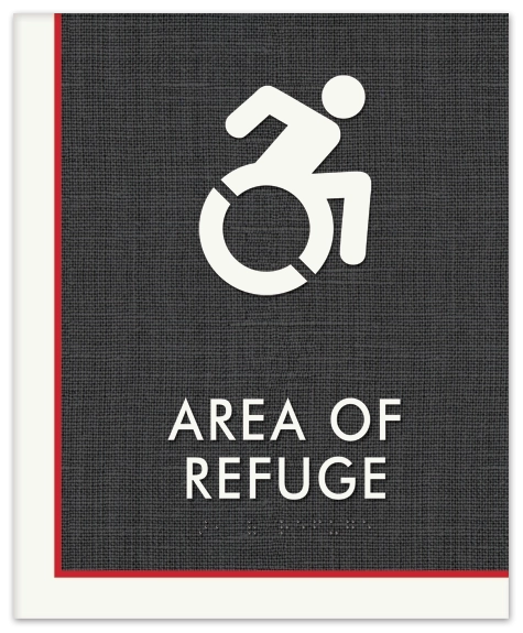 Area of Refuge Sign w/Dynamic ISA Symbol