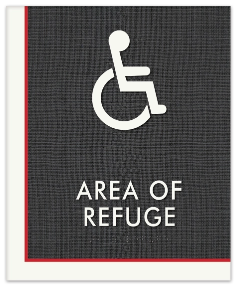 Area of Refuge Sign w/ISA Symbol