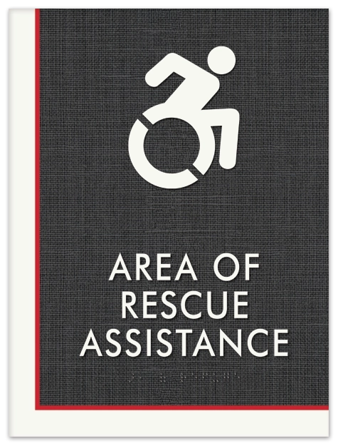 Area of Rescue Assistance Sign - NYC Compliant