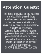 Attention Guests Sign: Hearing & Visually Impaired