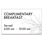 Breakfast Area ID Sign w/Hours