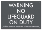 California No Lifeguard on Duty Sign