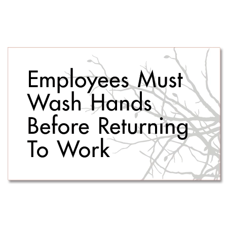 Employees Must Wash Hands Sign