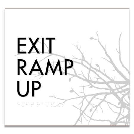 "Exit Ramp Up" Egress Sign - CA Compliant