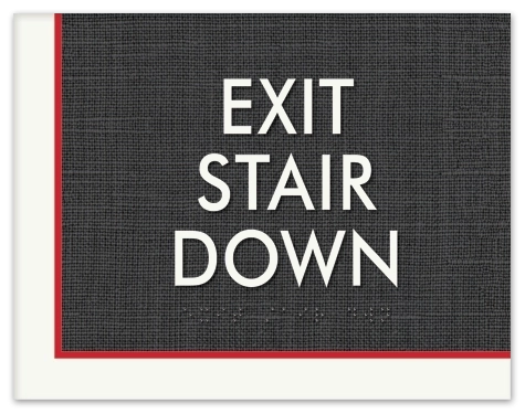 'Exit Stair Down' Egress Sign - CA Compliant