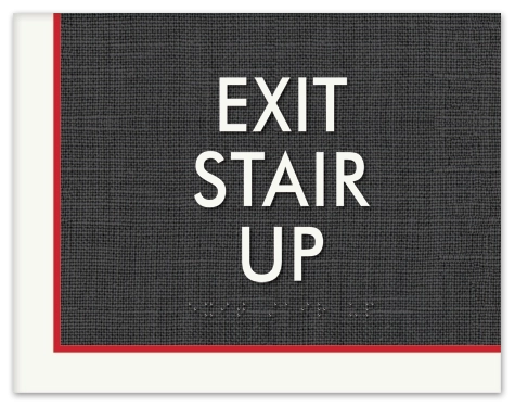 'Exit Stair Up' Egress Sign - CA Compliant