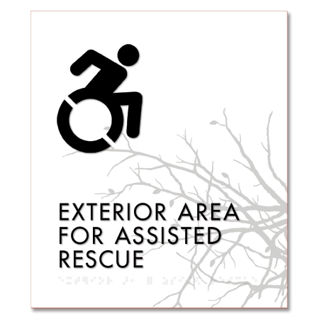 Exterior Area for Assisted Rescue Sign - Dynamic ISA Symbol