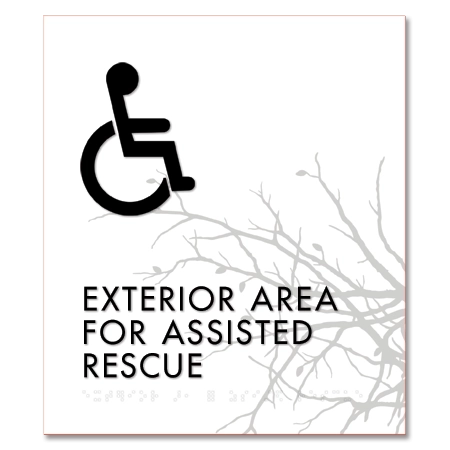 Exterior Area for Assisted Rescue Sign - ISA Symbol