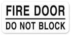 Fire Door - Do Not Block Label - 4 Pack