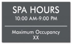 Georgia Spa Hours and Occupancy Sign