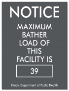 Illinois Maximum Bather Load Pool & Spa Sign
