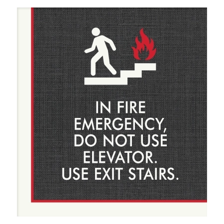 In Fire Emergency, Do Not Use Elevator - No Braille