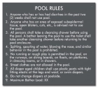 Indiana Pool Rules Sign