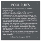 Massachusetts Pool Rules Sign