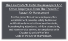 Miami Beach, FL: Housekeeper Protection Notice - Acrylic - 4 Pk