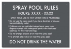 Montana Spray Pool Rules Sign