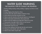 Nevada Water Slide Rules Sign