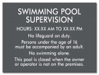 New Jersey Swimming Pool Supervision Sign