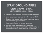New York City Spray Ground Rules Sign