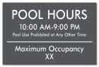 New York Pool Hours and Max Occupancy Sign