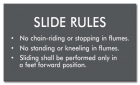 New York White-Water Slide Rules Sign
