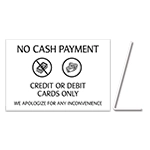 No Cash Payment - Easel Sign
