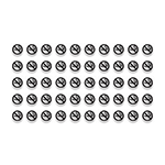 No Smoking Symbol Vinyl Decal - 50 Pack