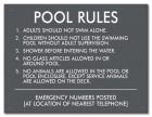 North Carolina Pool Rules and Emergency Phone Sign