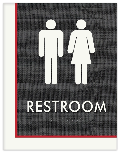 Restroom Sign w/Unisex Symbols