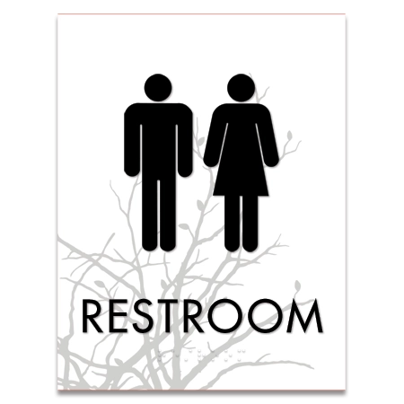 Restroom Sign w/Unisex Symbols