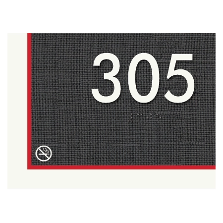 Room Number Sign w/ No Smoking Symbol - Exterior