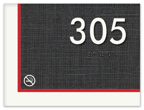 Room Number Sign w/ No Smoking Symbol