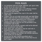 State Pool Sign - Pool Rules - West Virginia Compliant