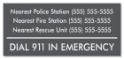 Tennessee Emergency Contacts Sign