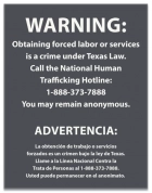 Texas Bilingual Human Trafficking Notice - Acrylic
