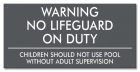 Texas No Lifeguard Pool Sign