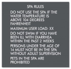 Texas Spa Rules Pool Sign